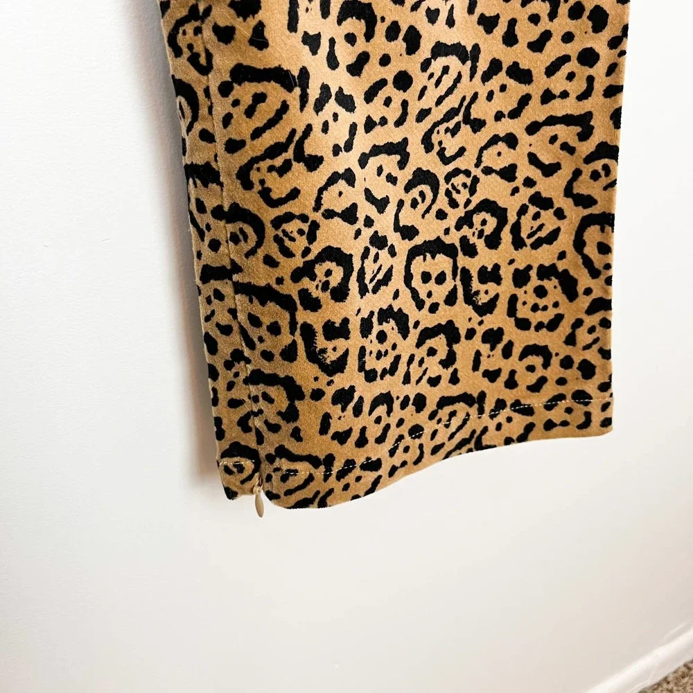 NWT Good American Leopard Print Caramel Brown Velvet High Rise Suit Pant Size 18 - Picture 4 of 11